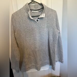 Orvis Women's Heathered Gray Mock Neck French Terry Sweater